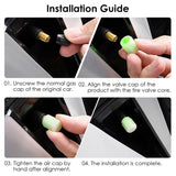 12-Piece: Luminous Car Tire Valve Stem Covers Automotive - Tophatter Daily Deals