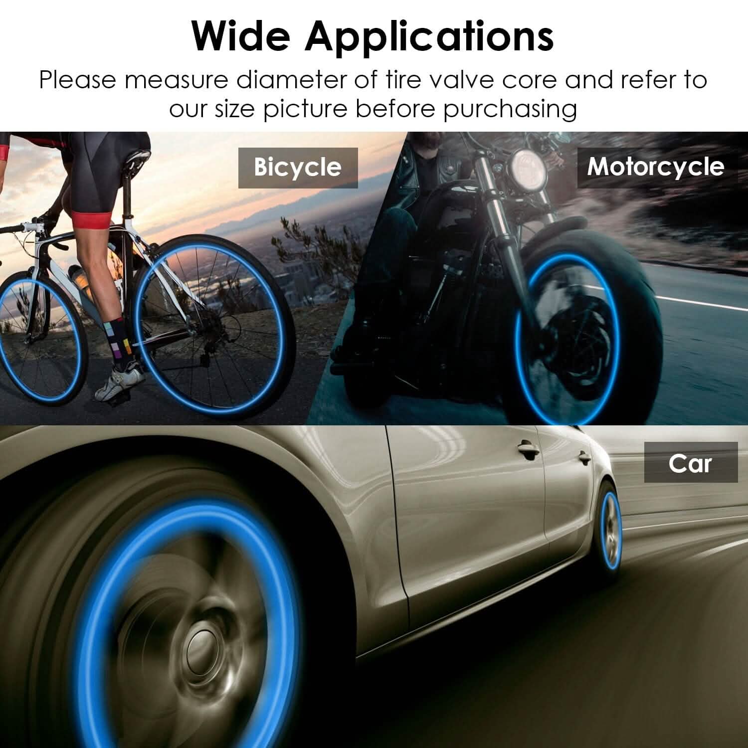 12-Piece: Luminous Car Tire Valve Stem Covers Automotive - Tophatter Daily Deals