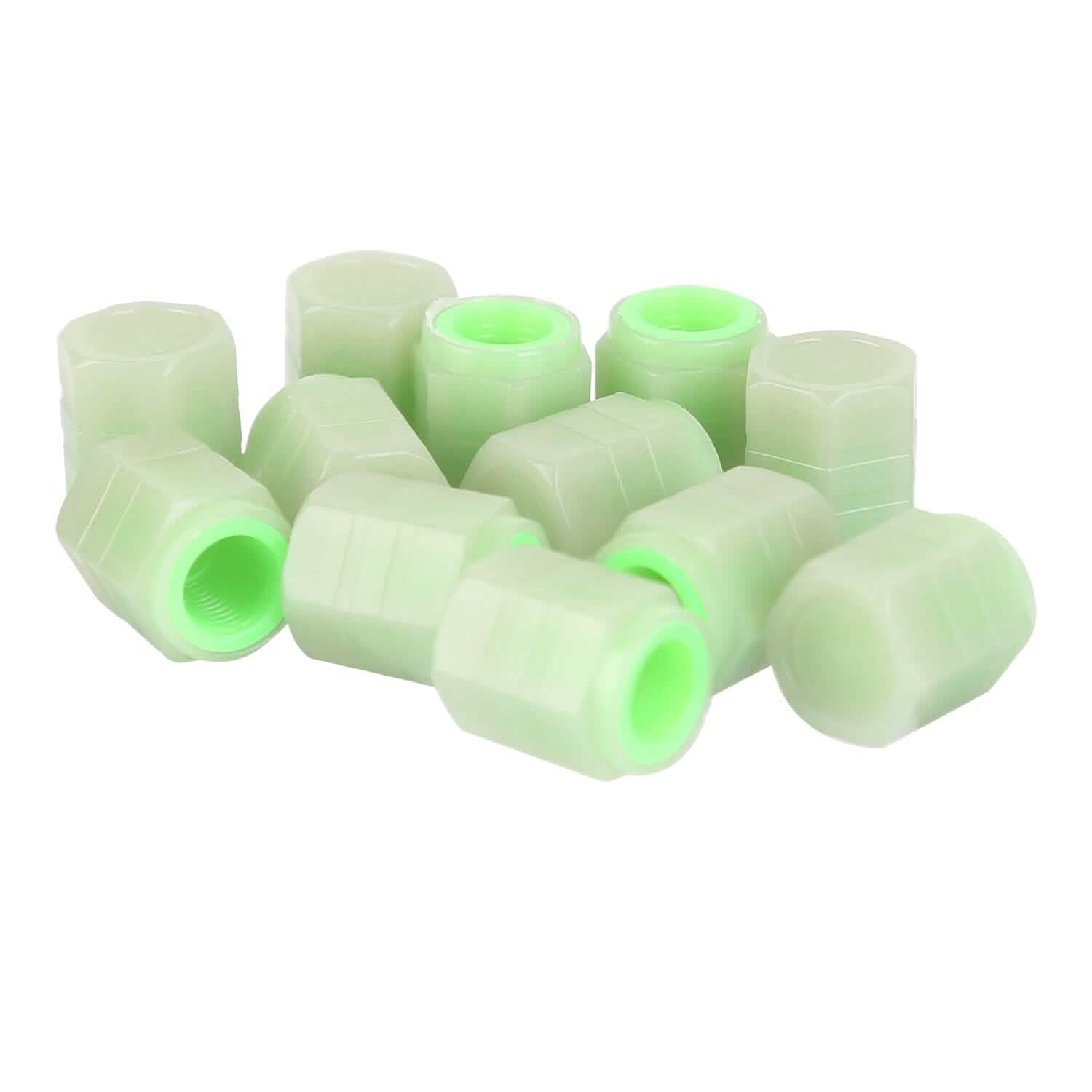 12-Piece: Luminous Car Tire Valve Stem Covers Green Automotive - Tophatter Daily Deals