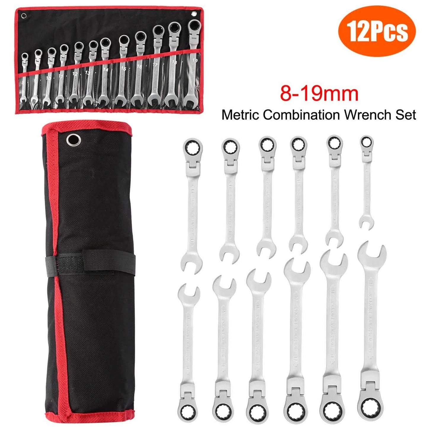 12-Piece Set: 8-19mm Metric Combination Wrench Home Improvement - Tophatter Daily Deals