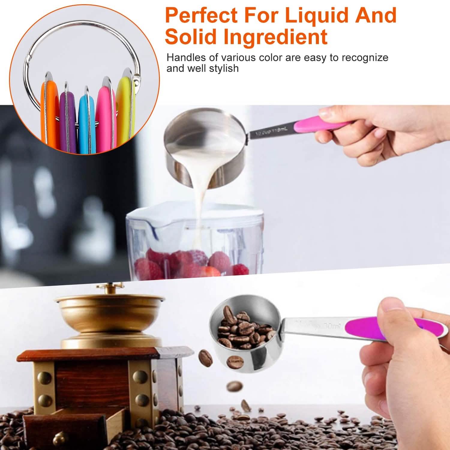 12-Piece: Stainless Steel Measuring Cups Spoons Set Kitchen Tools & Gadgets - Tophatter Daily Deals