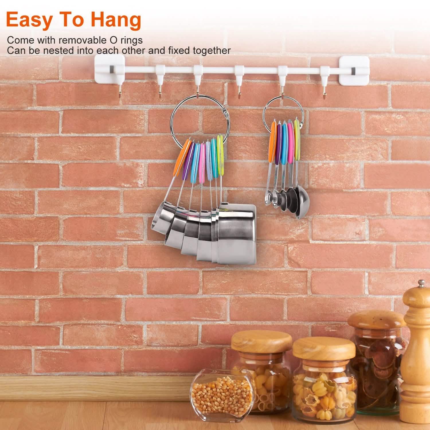 12-Piece: Stainless Steel Measuring Cups Spoons Set Kitchen Tools & Gadgets - Tophatter Daily Deals