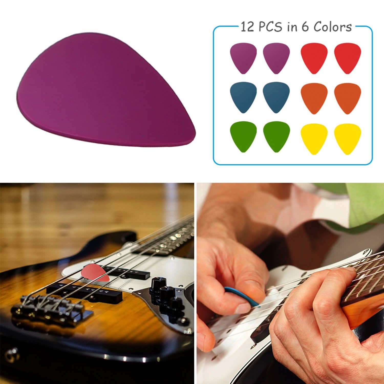 12-Piece: Standard Acoustic Electric Plectrums Guitar Picks Everything Else - Tophatter Daily Deals