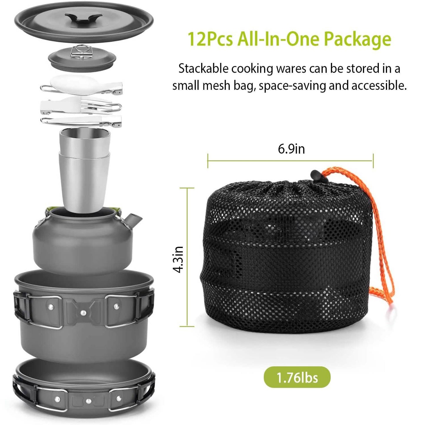 12-Pieces: Camping Cookware Set Outdoor Recreation - Tophatter Daily Deals