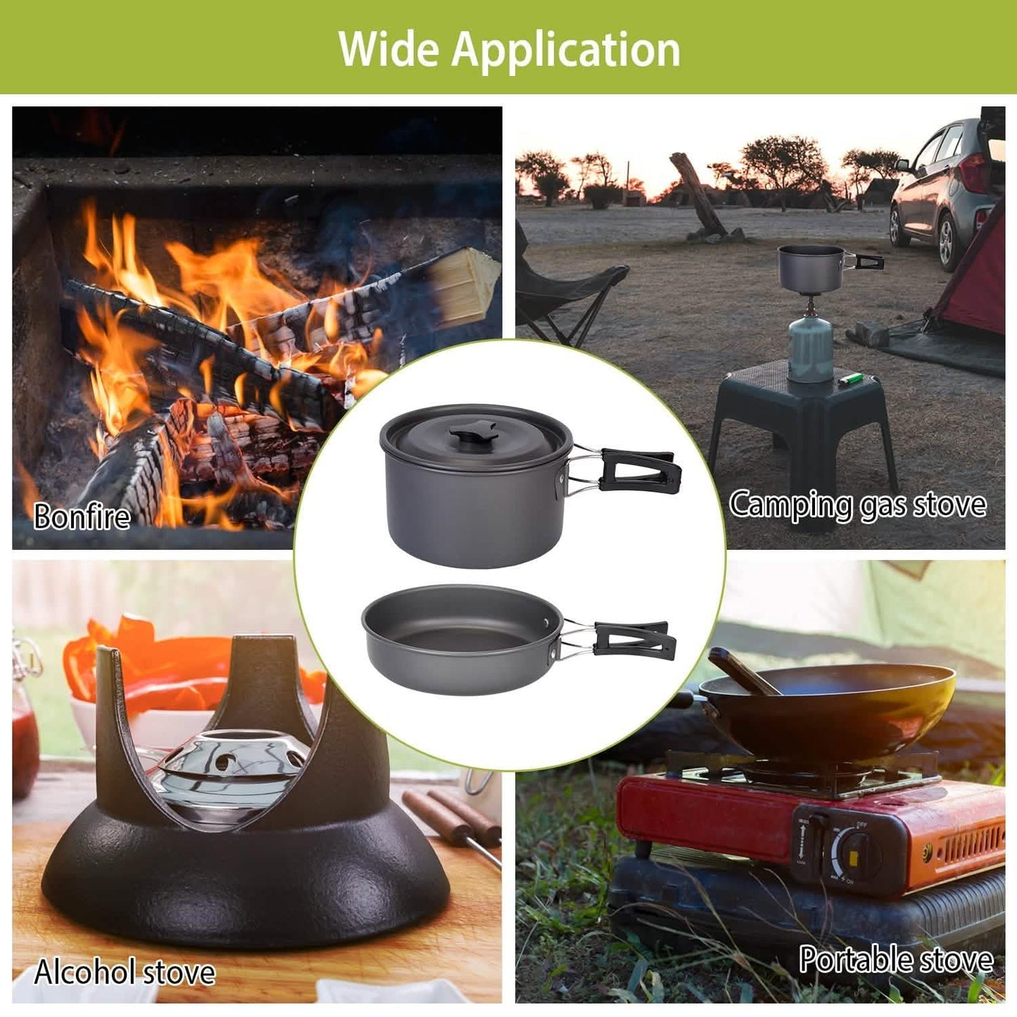 12-Pieces: Camping Cookware Set Outdoor Recreation - Tophatter Daily Deals