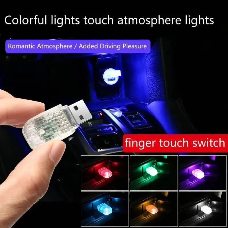 12-Pieces: Colorful Lights Car USB Atmosphere Lights Automotive - Tophatter Daily Deals