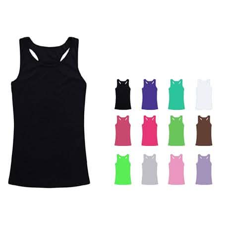 12-Pieces: Women Ribbed Racerbacks Fitness Yoga Sleeveless Tank Top Women's Tops - Tophatter Daily Deals