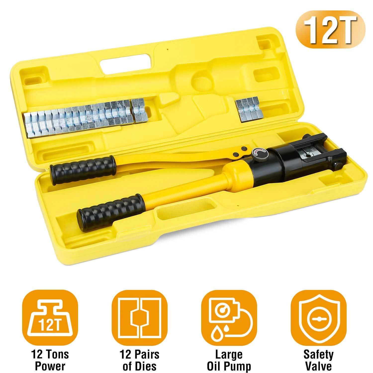 12 Ton Hydraulic Wire Crimper Home Improvement - Tophatter Daily Deals
