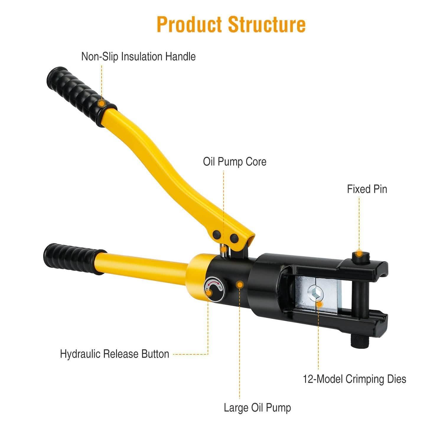 12 Ton Hydraulic Wire Crimper Home Improvement - Tophatter Daily Deals