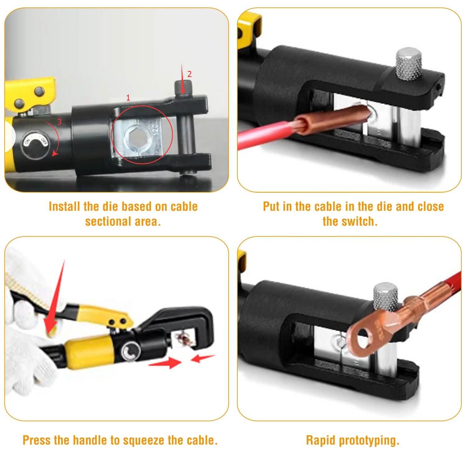 12 Ton Hydraulic Wire Crimper Home Improvement - Tophatter Daily Deals
