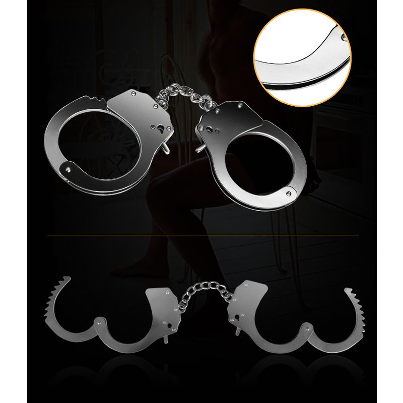 Fetish Pleasure Metal Hand Cuffs in Silver > Bondage Gear > Handcuffs - Tophatter Daily Deals