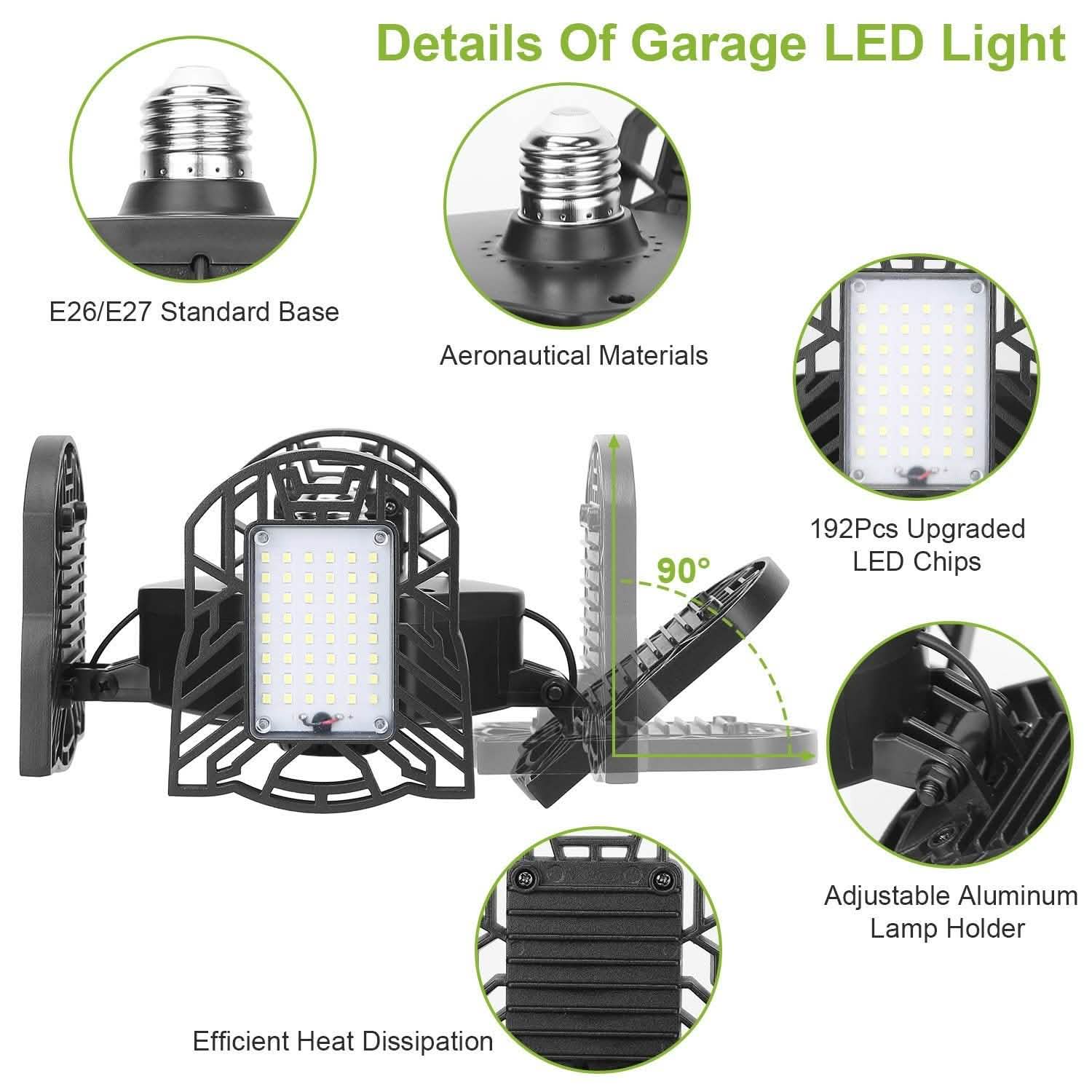 12000LM LED Garage Light Outdoor Lighting - Tophatter Daily Deals
