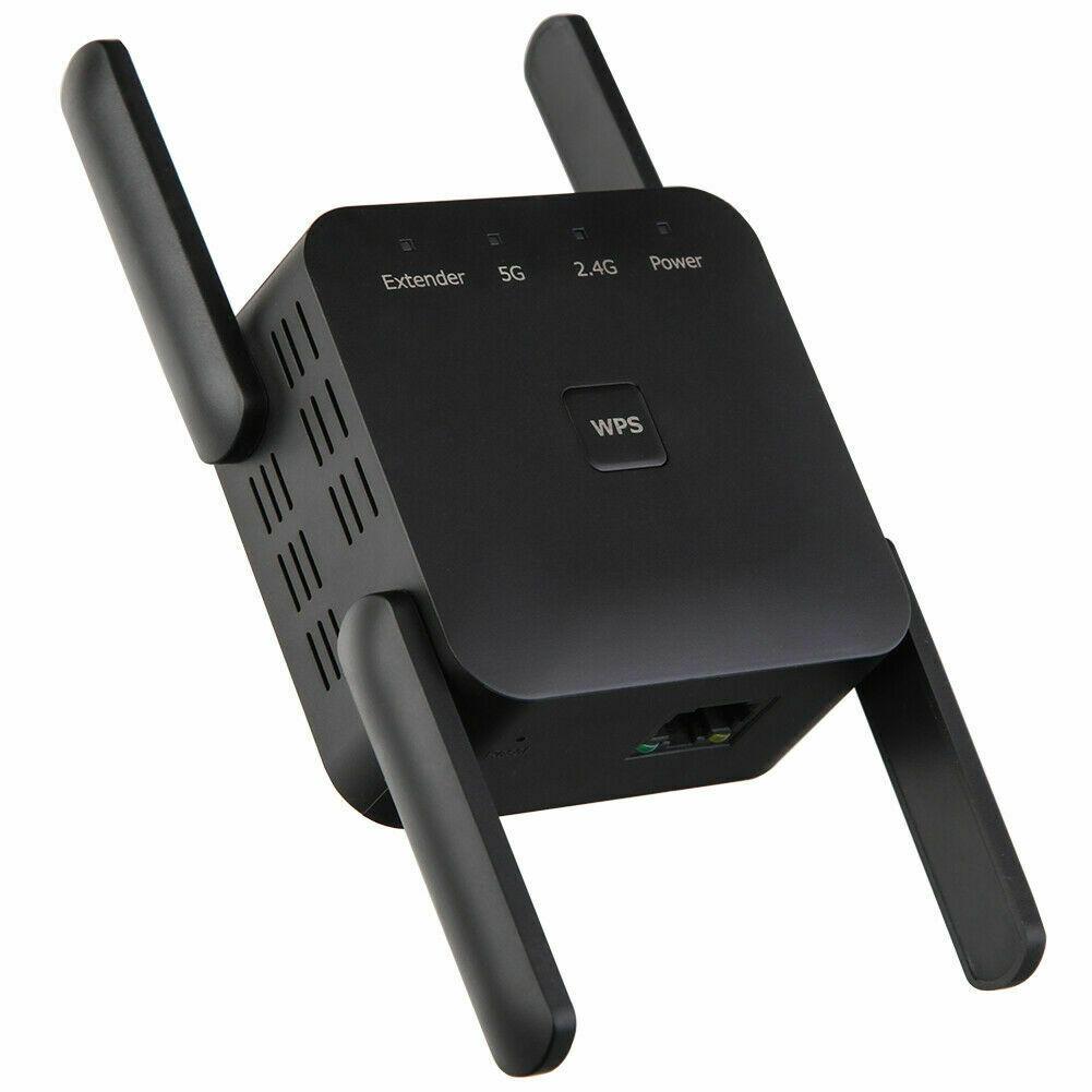 1200Mbps WiFi Range Extender Black Wi-Fi Repeater - Tophatter Daily Deals