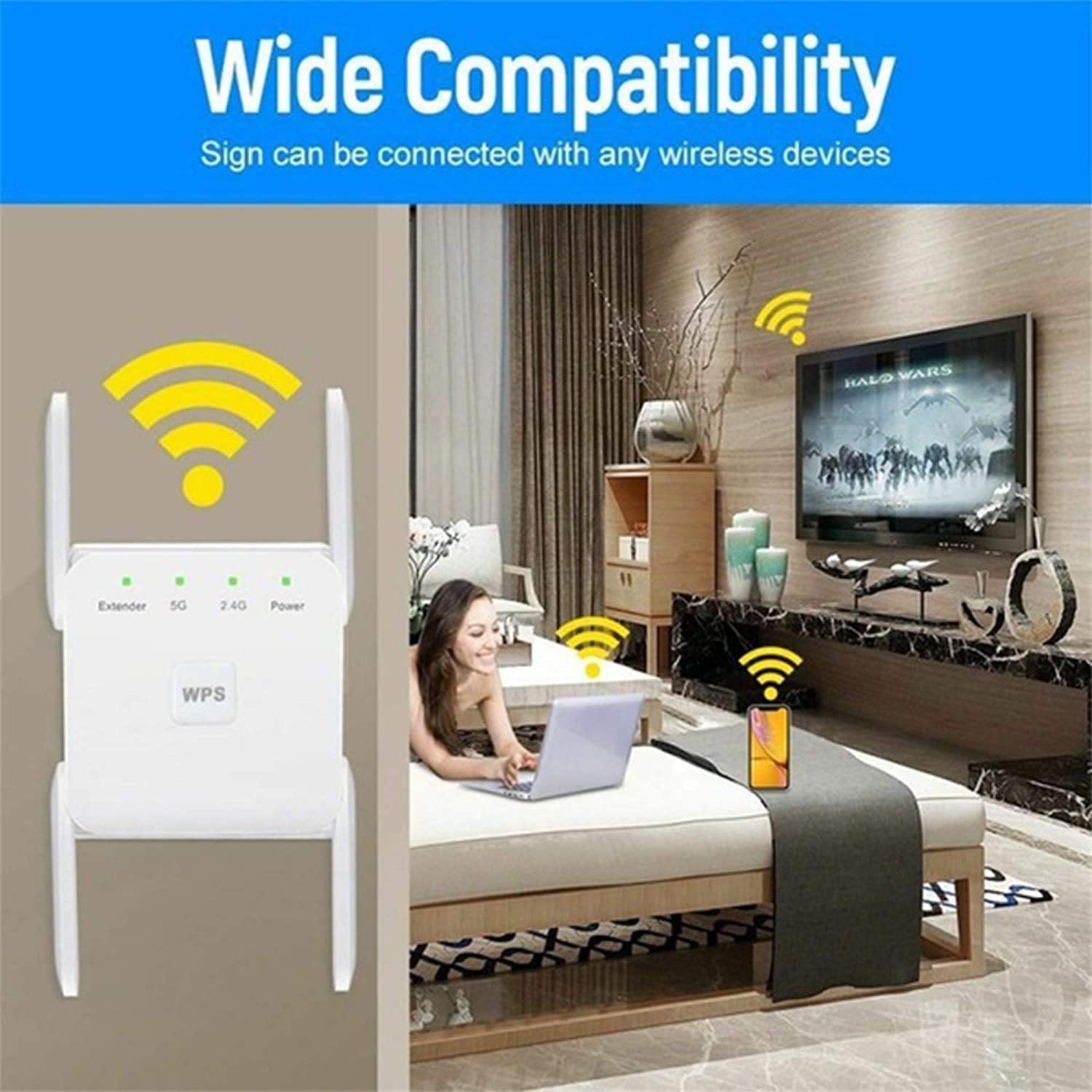 1200Mbps WiFi Range Extender Wi-Fi Repeater - Tophatter Daily Deals