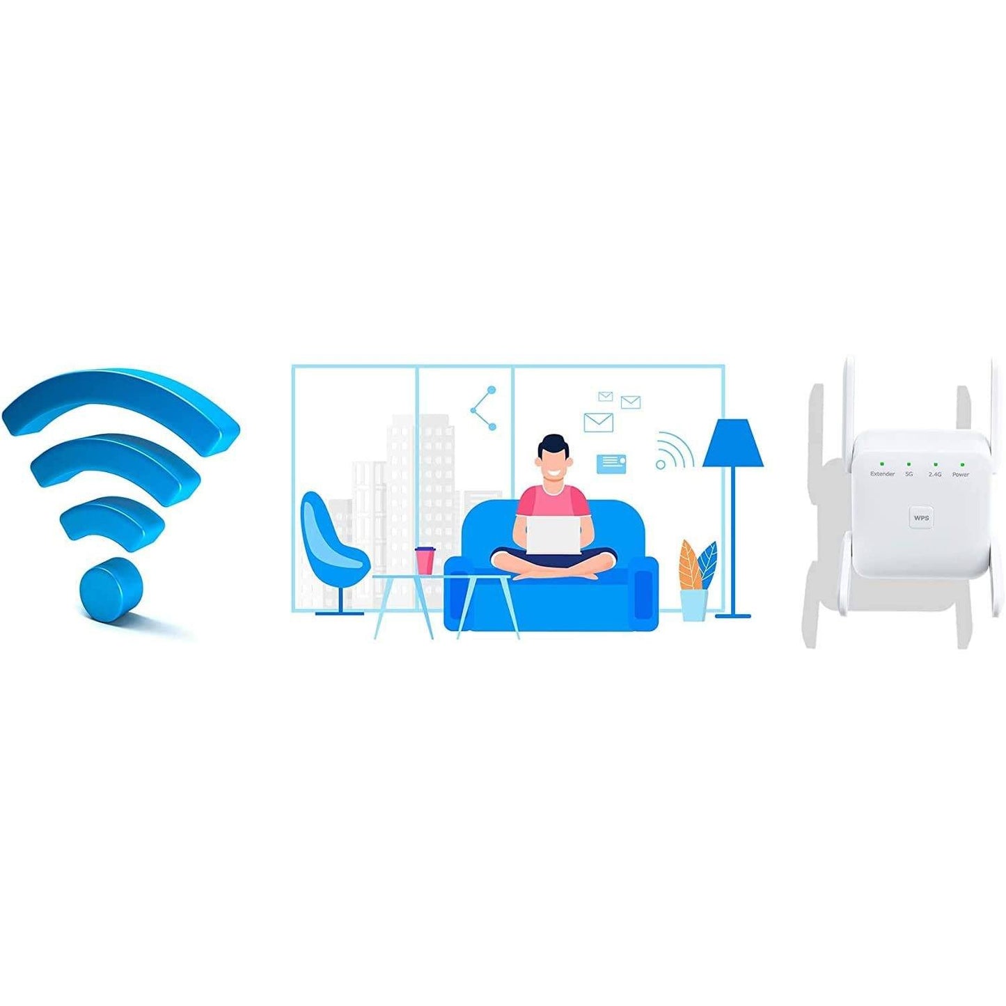 1200Mbps WiFi Range Extender Wi-Fi Repeater - Tophatter Daily Deals