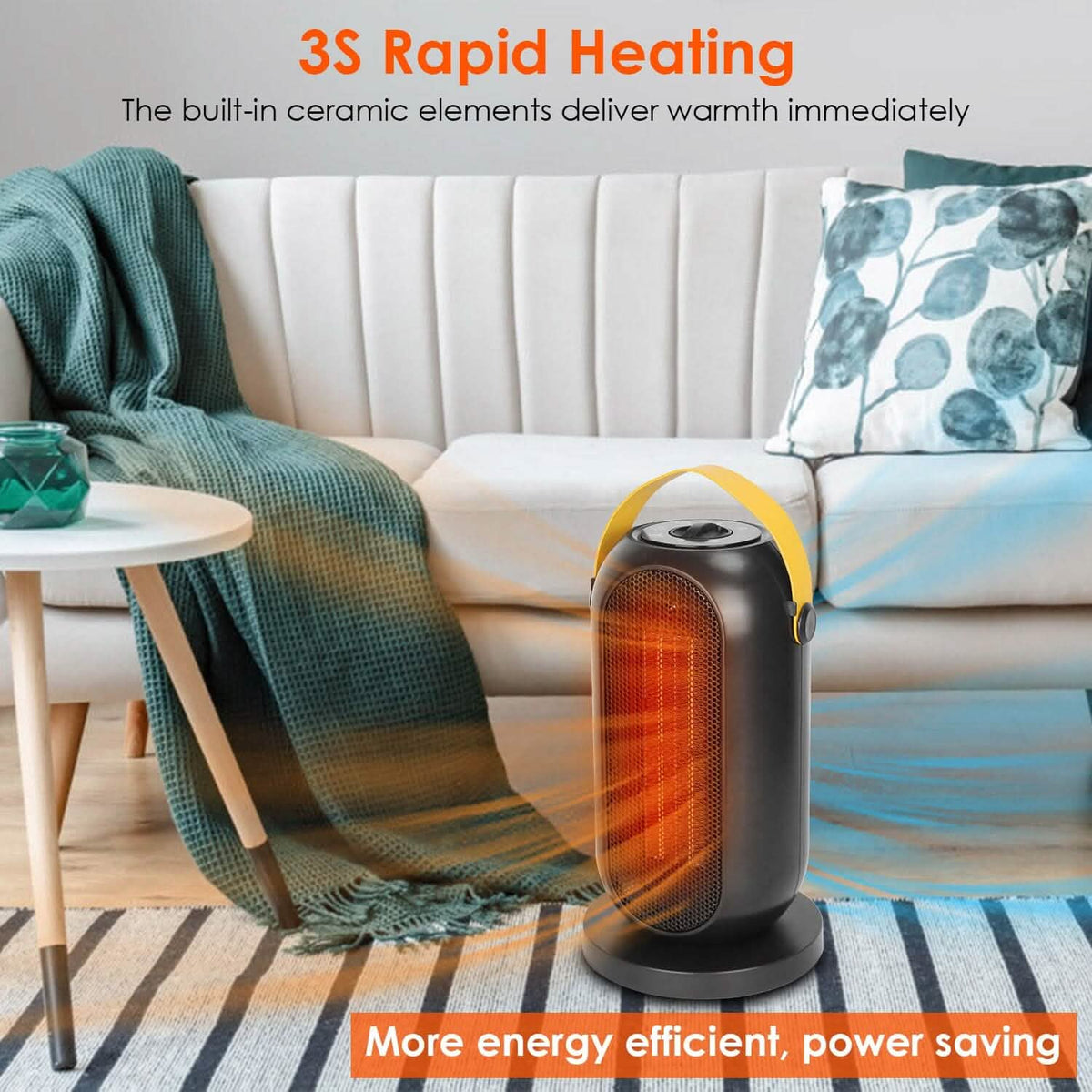 1200W Portable Electric Fan Heater Household Appliances - Tophatter Daily Deals