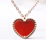 925 Sterling Silver Gold Plated Red Agate Heart-shaped Pendant 0 - Tophatter Daily Deals