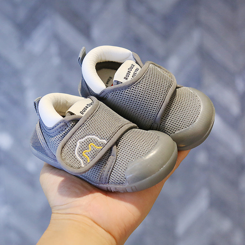 Breathable Mesh Baby Walking Shoes with Soft Soles Gray 0 - Tophatter Daily Deals