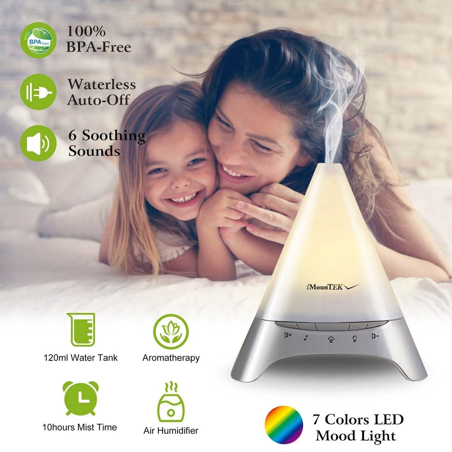 120ml Cool Mist Humidifier Ultrasonic Aroma Essential Oil Diffuser Health & Wellness - Tophatter Daily Deals