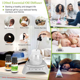 120ml Cool Mist Humidifier Ultrasonic Aroma Essential Oil Diffuser Health & Wellness - Tophatter Daily Deals