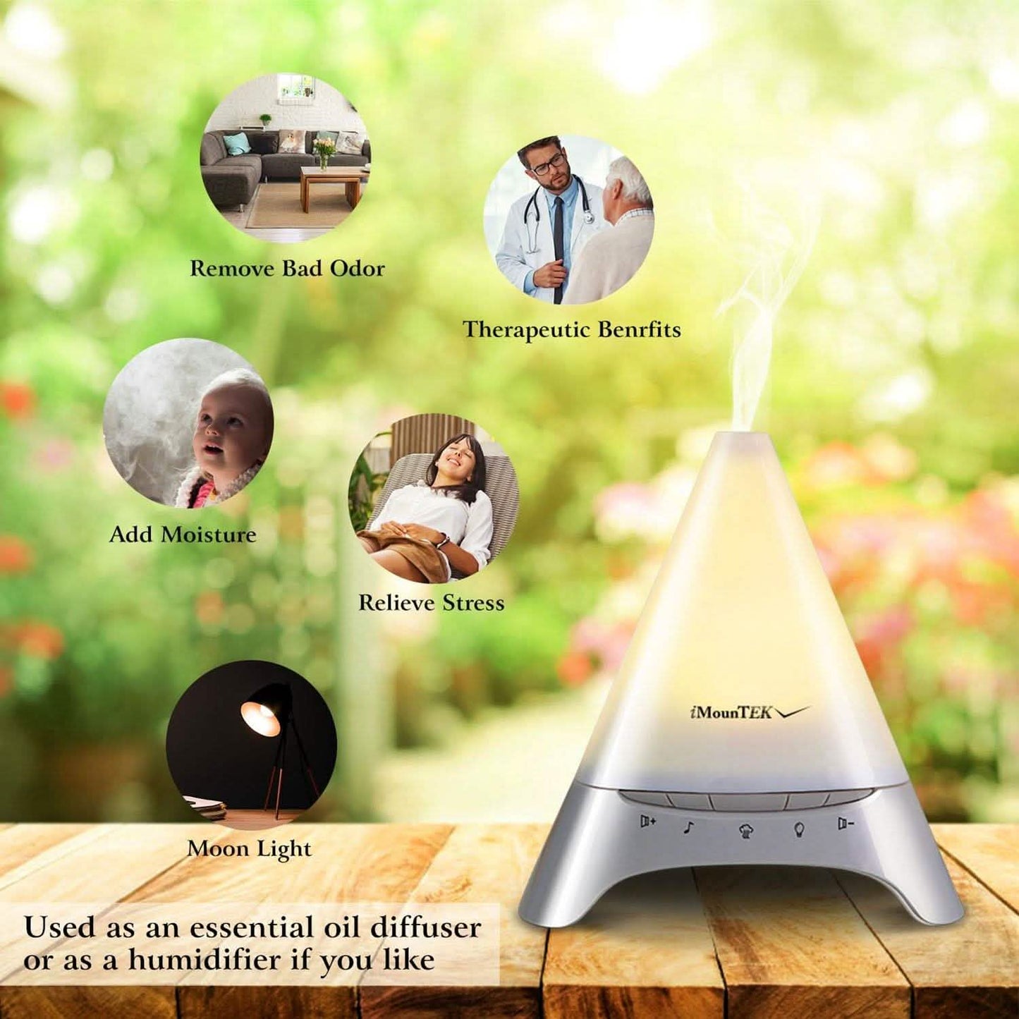 120ml Cool Mist Humidifier Ultrasonic Aroma Essential Oil Diffuser Health & Wellness - Tophatter Daily Deals
