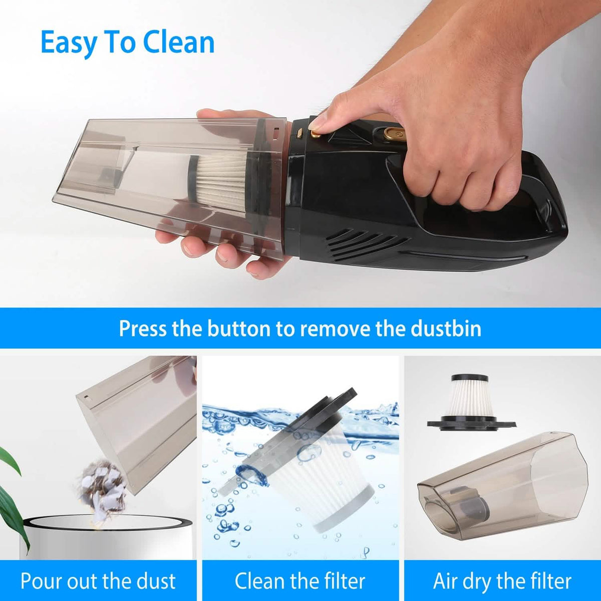 120W 8000PA Handheld Cordless Car Vacuum Cleaner with Accessory kit Automotive - Tophatter Daily Deals