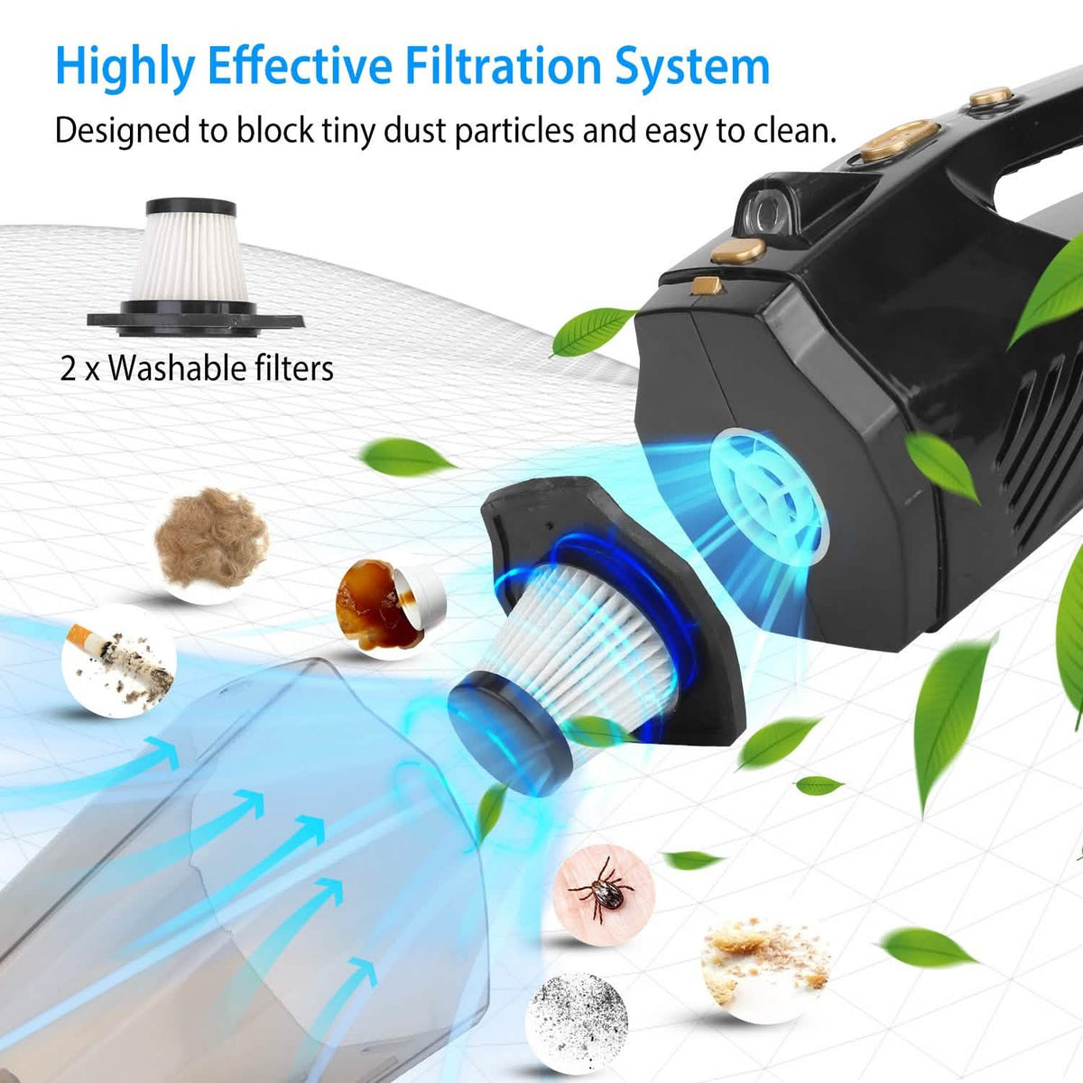 120W 8000PA Handheld Cordless Car Vacuum Cleaner with Accessory kit Automotive - Tophatter Daily Deals