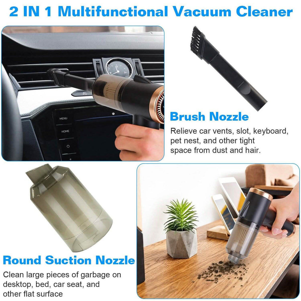 120W 9000PA Cordless Handheld Car Vacuum Cleaner with Searchlight Automotive - Tophatter Daily Deals