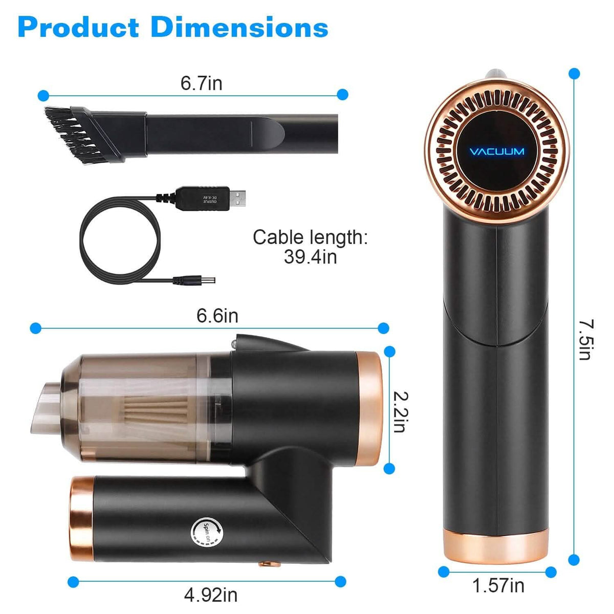 120W 9000PA Cordless Handheld Car Vacuum Cleaner with Searchlight Automotive - Tophatter Daily Deals