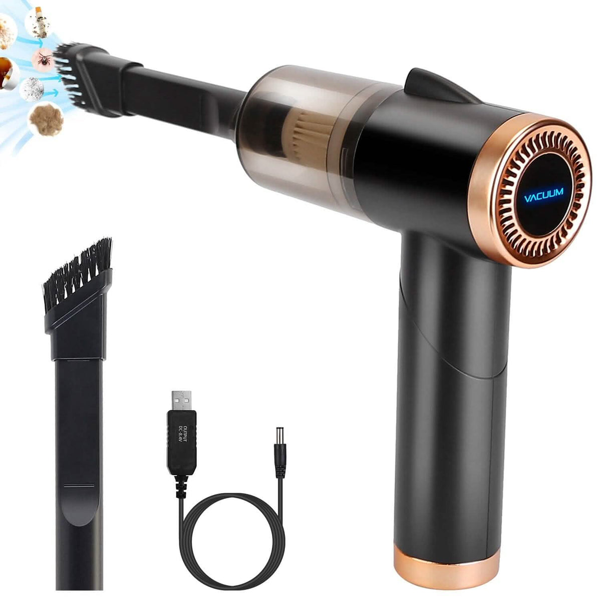 120W 9000PA Cordless Handheld Car Vacuum Cleaner with Searchlight Automotive - Tophatter Daily Deals