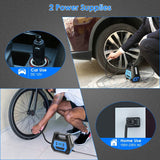 120W Max Power Portable Tire Pump with Digital Display LED Light Automotive - Tophatter Daily Deals