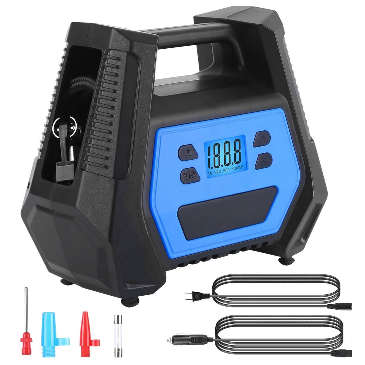 120W Max Power Portable Tire Pump with Digital Display LED Light Automotive - Tophatter Daily Deals