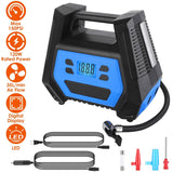 120W Max Power Portable Tire Pump with Digital Display LED Light Automotive - Tophatter Daily Deals