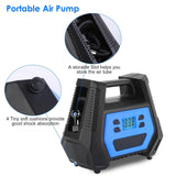 120W Max Power Portable Tire Pump with Digital Display LED Light Automotive - Tophatter Daily Deals
