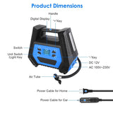 120W Max Power Portable Tire Pump with Digital Display LED Light Automotive - Tophatter Daily Deals