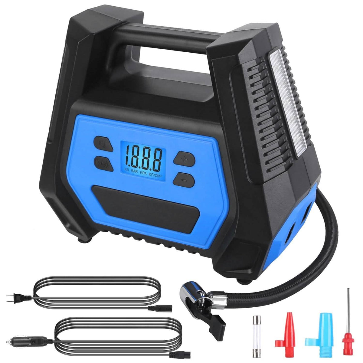120W Max Power Portable Tire Pump with Digital Display LED Light Automotive - Tophatter Daily Deals