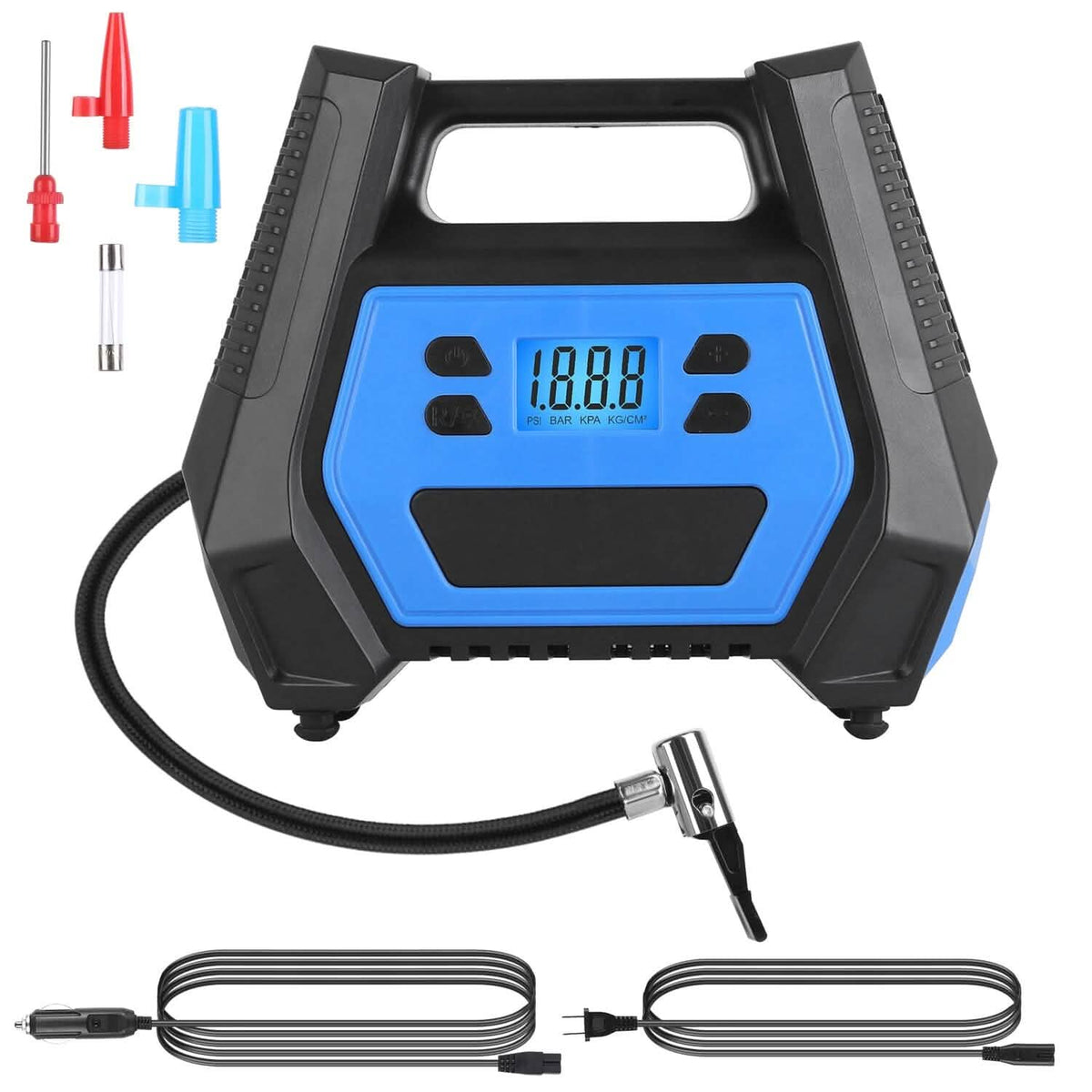 120W Max Power Portable Tire Pump with Digital Display LED Light Automotive - Tophatter Daily Deals