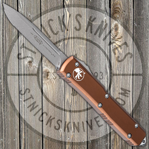 Microtech - Ultratech - Automatic - Single Edge - Tan Chassis - Apocalyptic Finish - 121-10APTA Automatic Knives - Tophatter Daily Deals