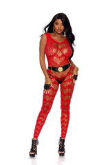 Heartstrings Footless Bodystocking Red Bodystockings - Tophatter Daily Deals