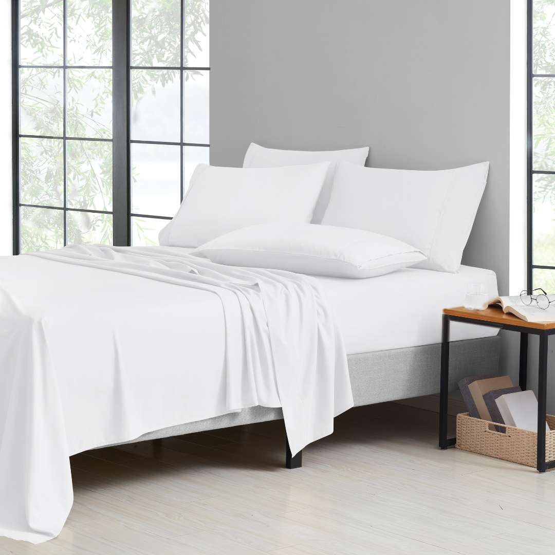 Kathy Ireland 2000 Thread Count Cotton 6 Pc Sheet Set White Bedding - Tophatter Daily Deals