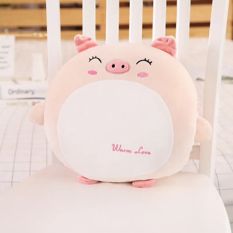 KAWAII™ Plush Hand Warmers Light Pink Pig 35cm | 14 inches Pillows - Tophatter Daily Deals