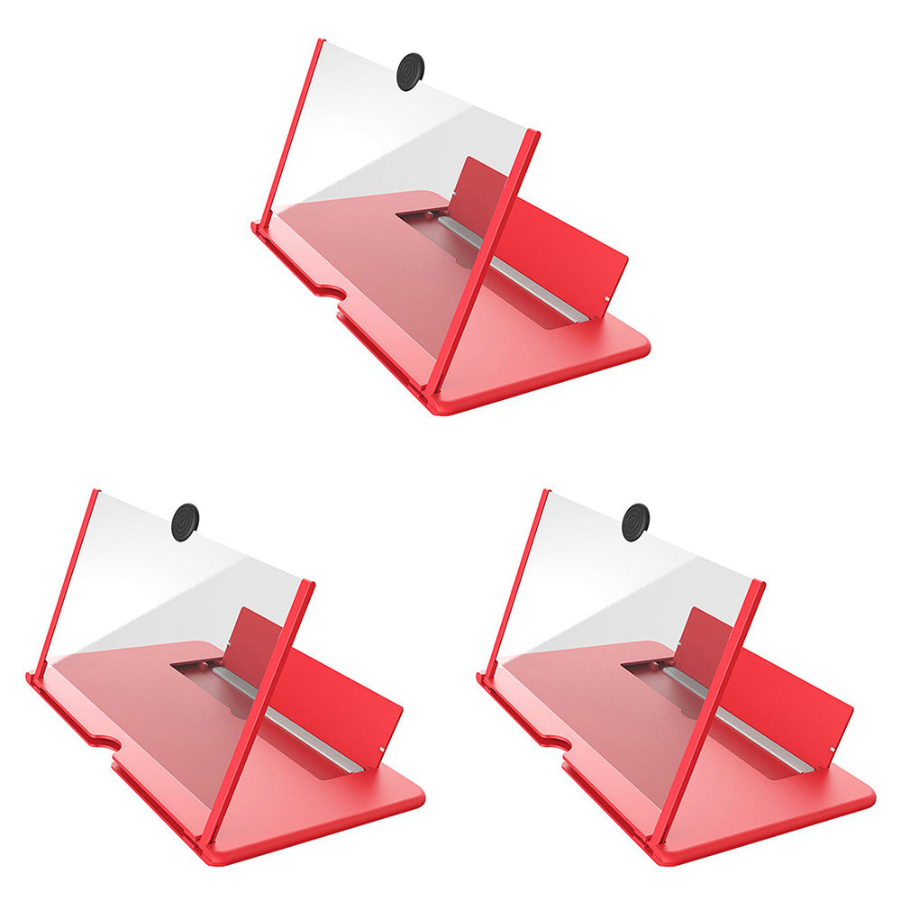 3D Screen Magnifier Signal Booster Mobile Screen Lightweight Foldable Magnifying Glass 3pcred 0 - Tophatter Daily Deals