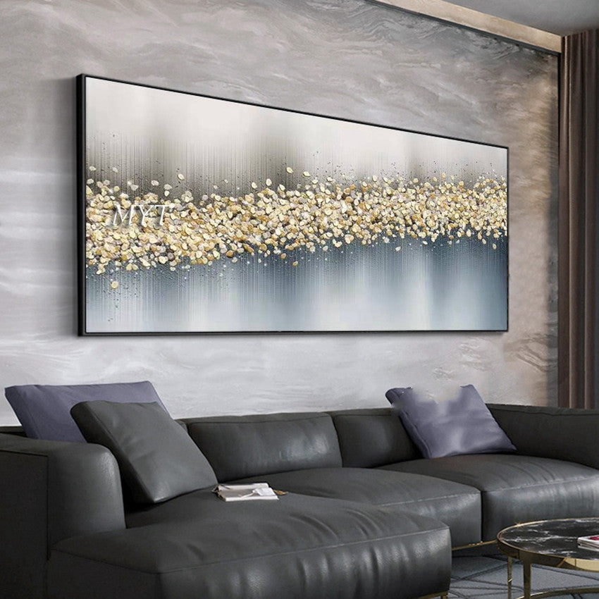 Abstract Foil Artwork Modern Decor Oil Painting On Canvas Lanscaple Pure Hand-painted Pictures Unframed 0 - Tophatter Daily Deals