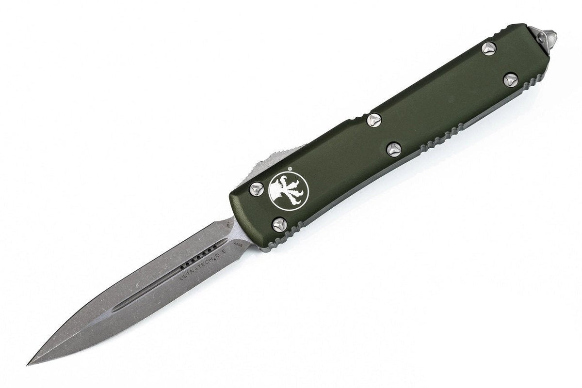 Microtech Ultratech - Apocalyptic D/E Blade - OD Green Chassis - 122-10APOD Automatic Knives - Tophatter Daily Deals