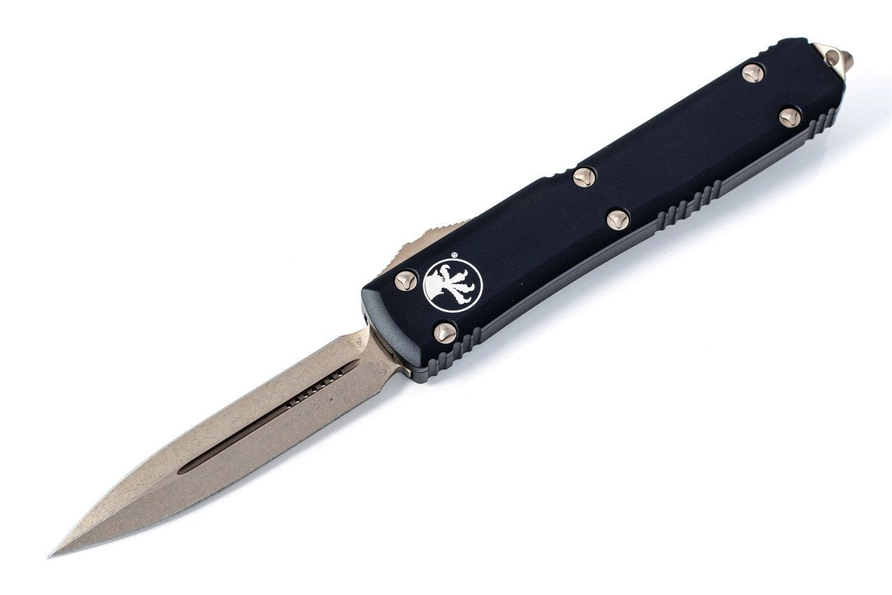 Microtech Ultratech - OTF - Bronze D/E Blade - Black Chassis - 122-13 Knives - Tophatter Daily Deals