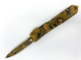 Microtech Ultratech - Signature Series - Plain/Serrated D/E Blade - Coyote Camo - 122-3CCS Automatic Knives - Tophatter Daily Deals
