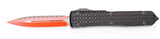 Microtech Ultratech - D/E Serrated/Plain Red Blade - Sith Lord - Black Chassis - 122-3SL Automatic Knives - Tophatter Daily Deals