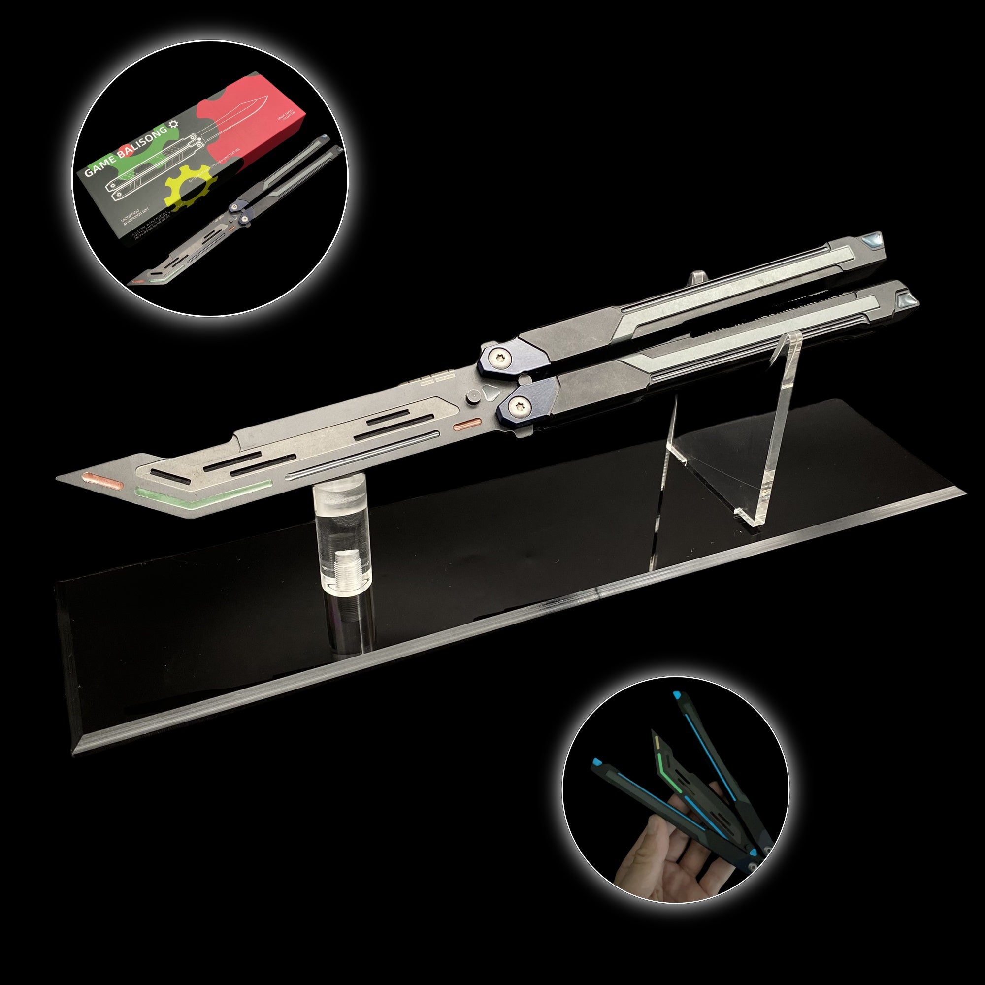 Best Quality Game Butterfly Knife IRL Game Balisong For Collection RGX Knife CNC & Stand - Tophatter Daily Deals