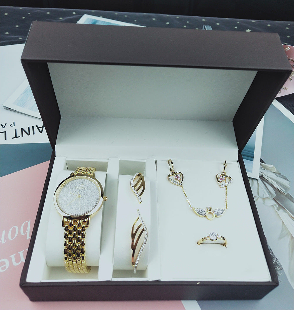 5-piece watch gift box set fashion decoration Golden 0 - Tophatter Daily Deals