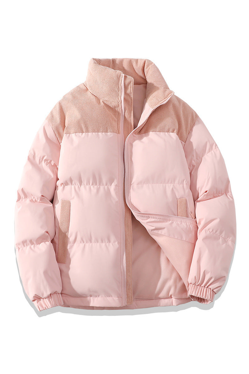 Insulating Unisex Puffer Coat - Stand Collar, Cotton Pink 3D Changing Face Moving Picture Frame - Tophatter Daily Deals
